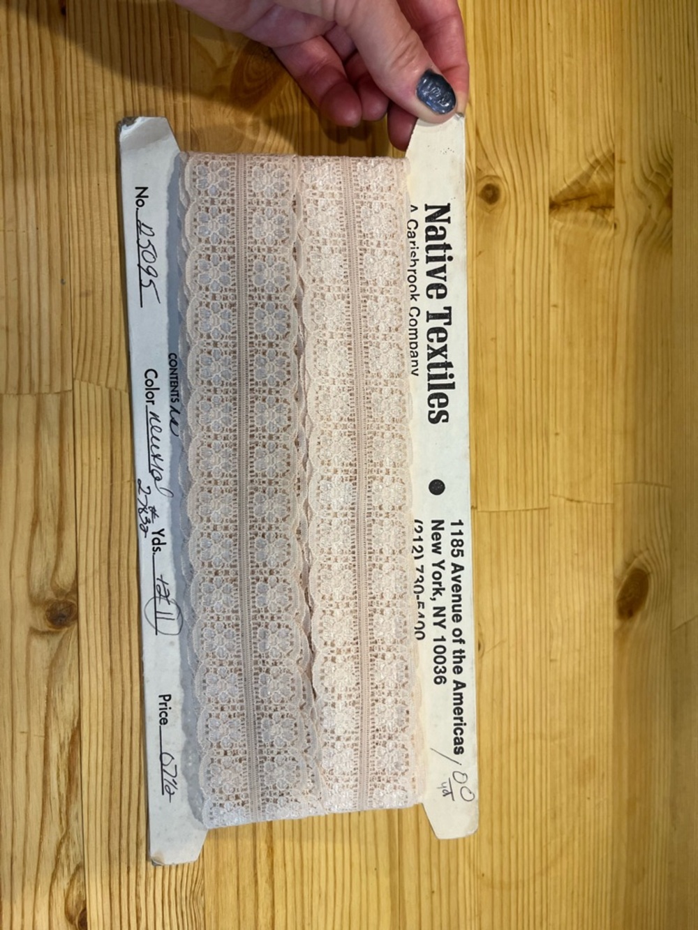 Native Textiles Vintage Lace Trim in Light Beige